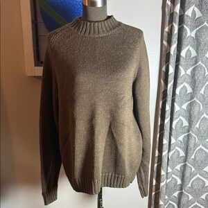 Quicksilver Cocoa Brown Mock Neck Wool Blend Sweater SZ Large